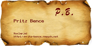 Pritz Bence névjegykártya